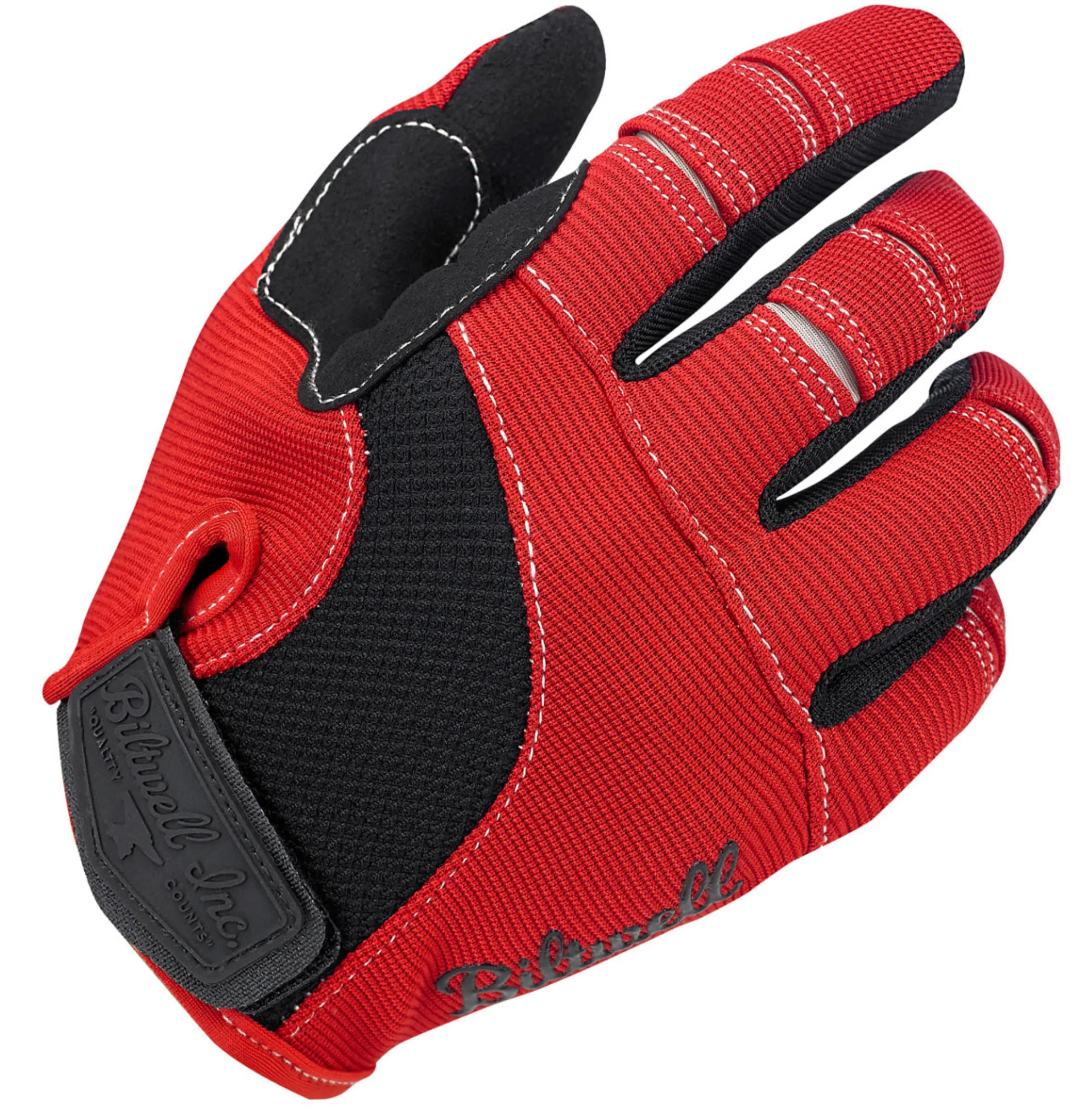 Biltwell Moto Gloves - Red/Black/White stitching