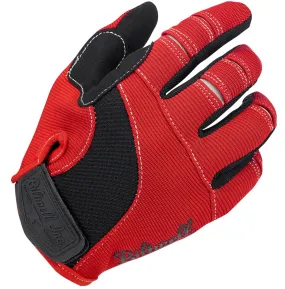 Biltwell Moto Gloves - Red/Black/White stitching