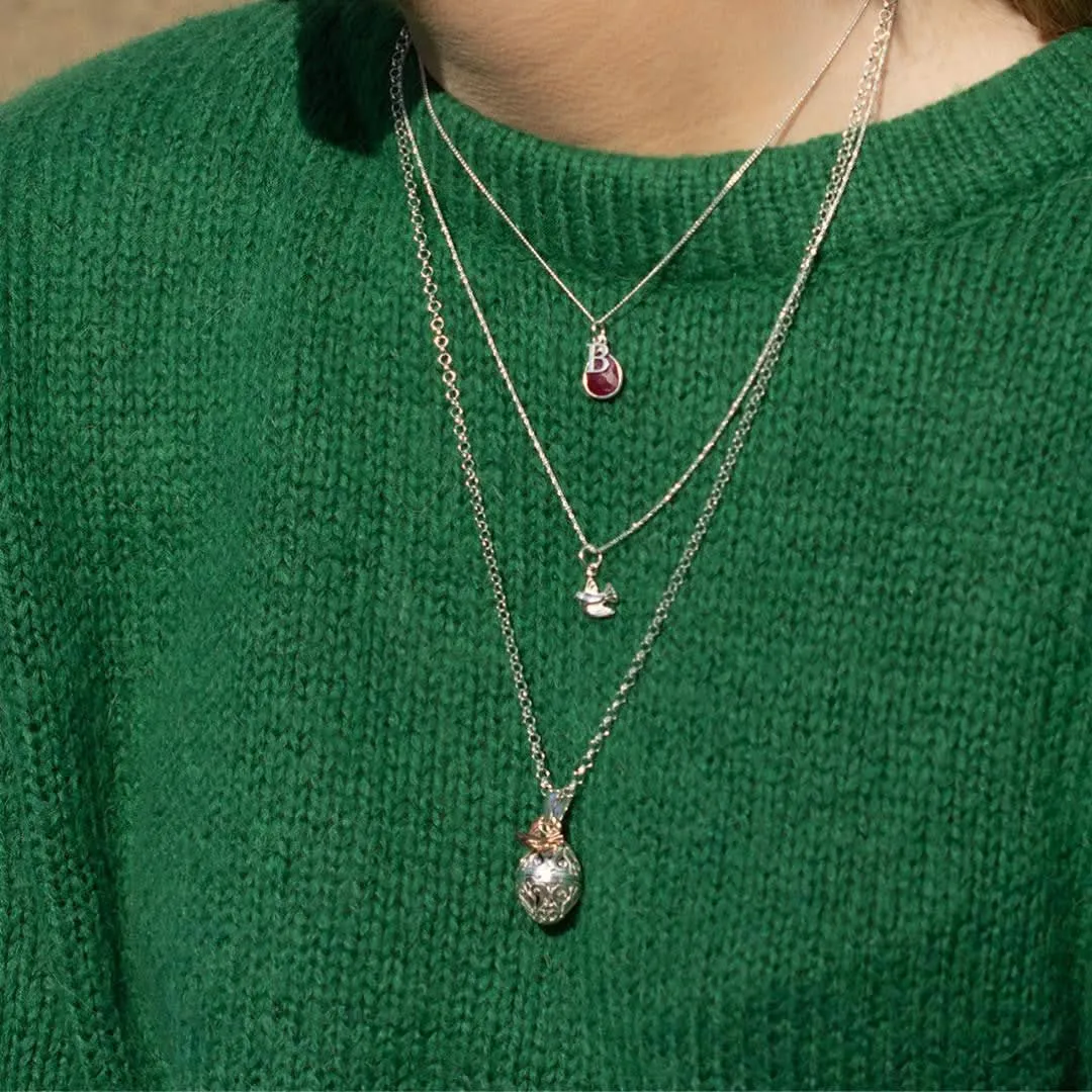 Bird Locket | White Gold