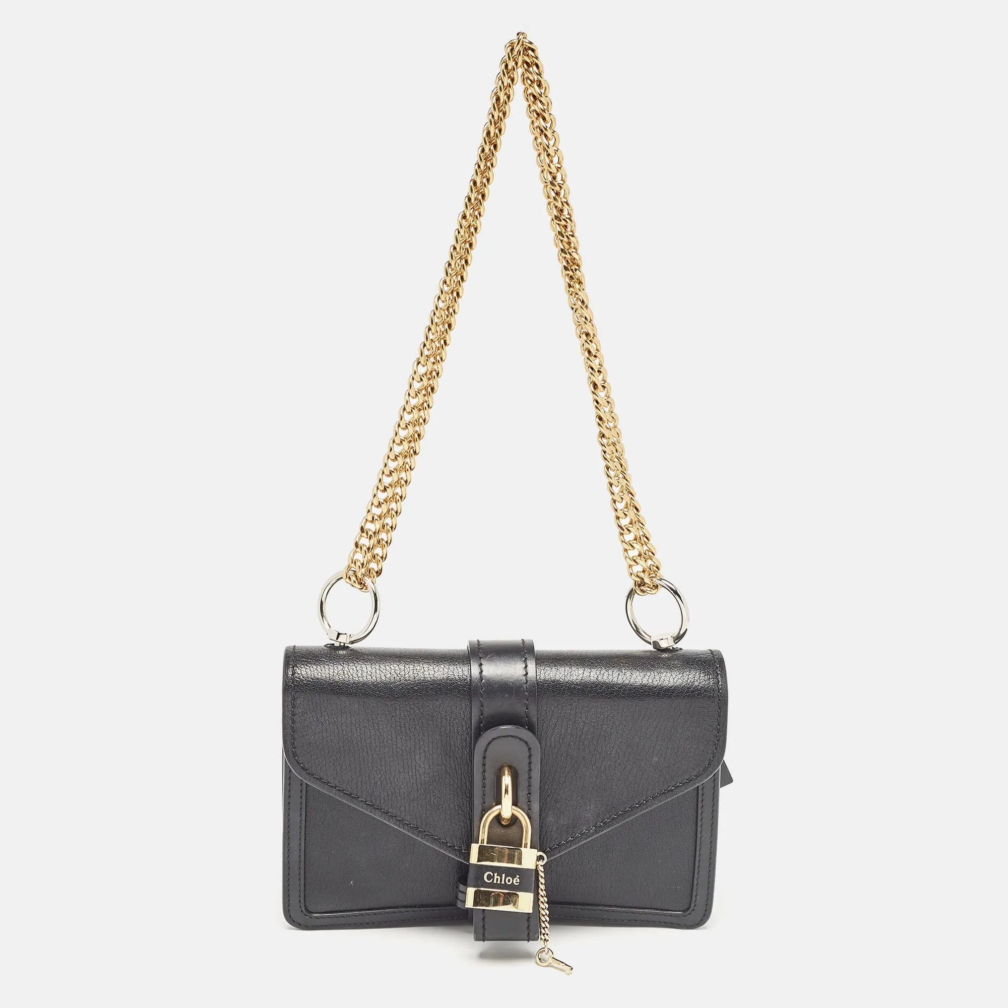 Black Leather Aby Shoulder Bag