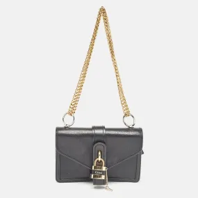 Black Leather Aby Shoulder Bag