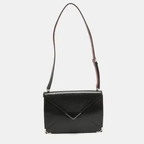 Black Leather Envelope Shoulder Bag