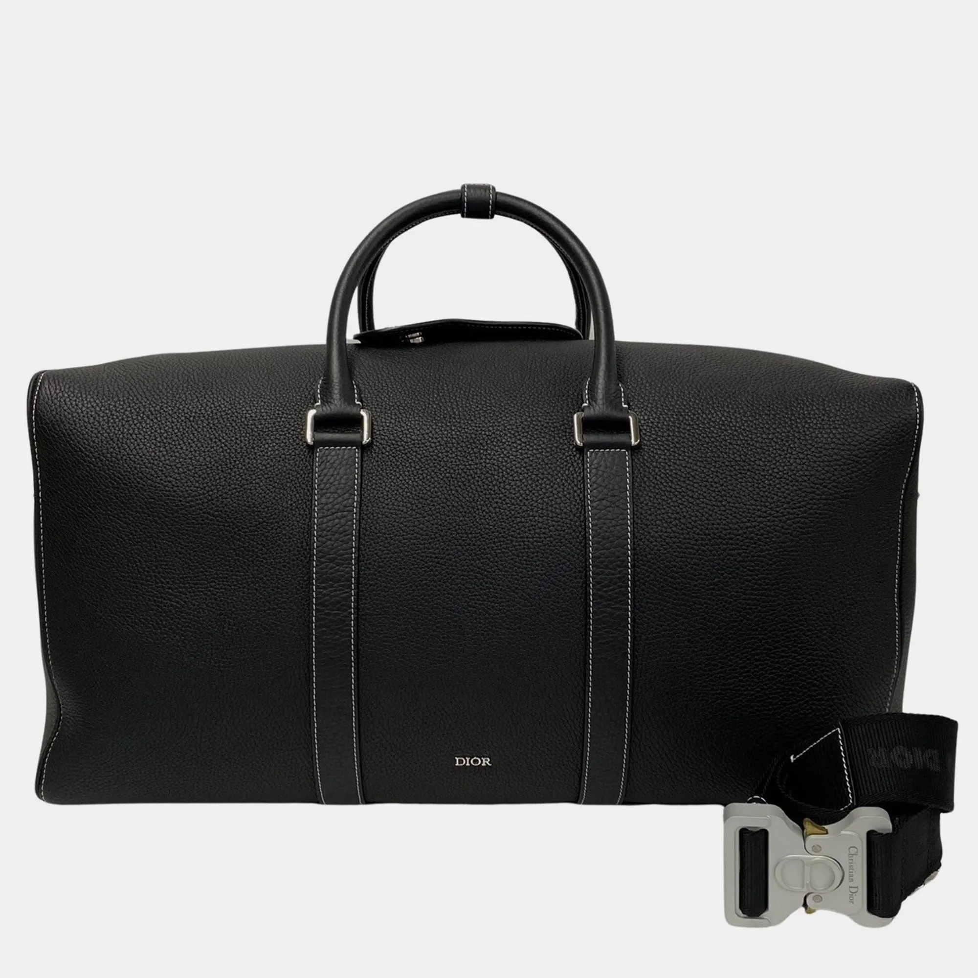 Black Leather Leather Lingot 50 Duffel Bag