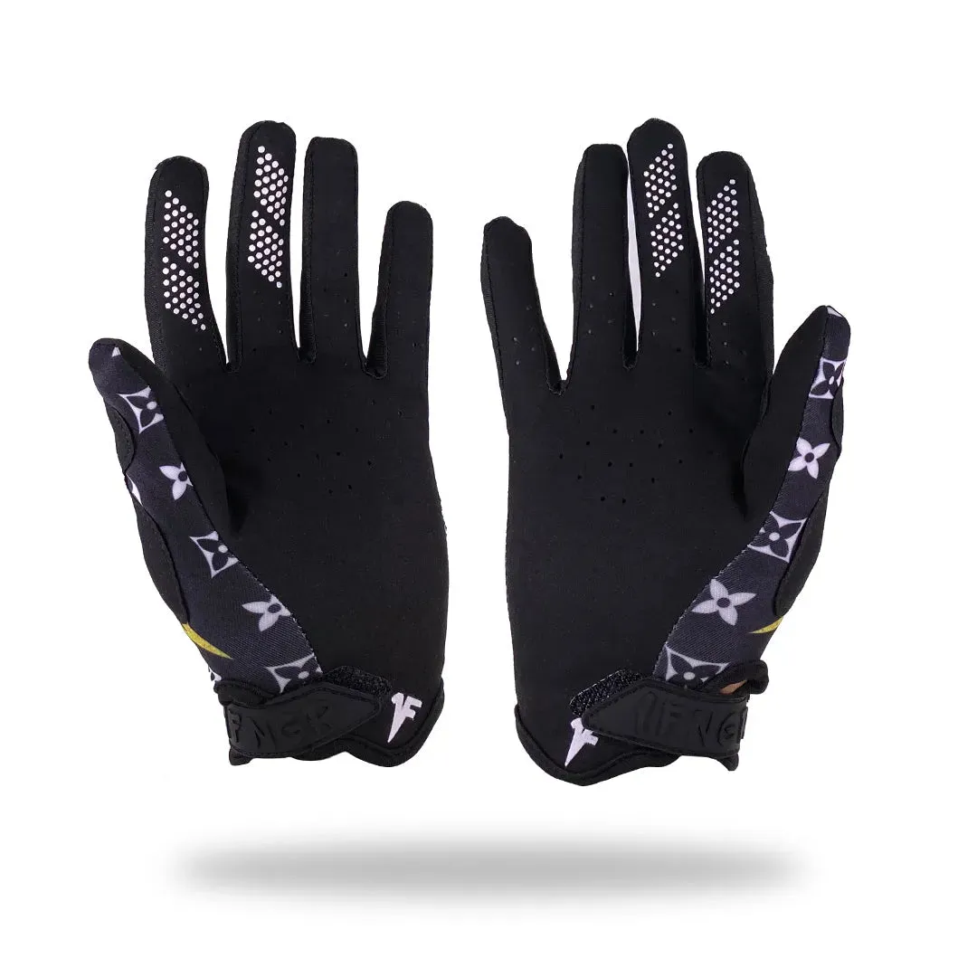 Black x Gold Louis Gloves with Strap - MX | MTB | Street