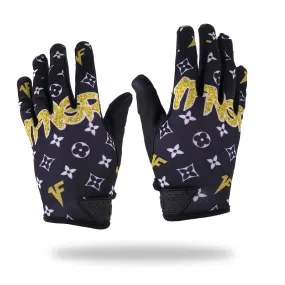 Black x Gold Louis Gloves with Strap - MX | MTB | Street