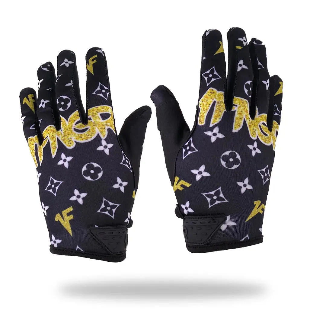 Black x Gold Louis Gloves with Strap - MX | MTB | Street