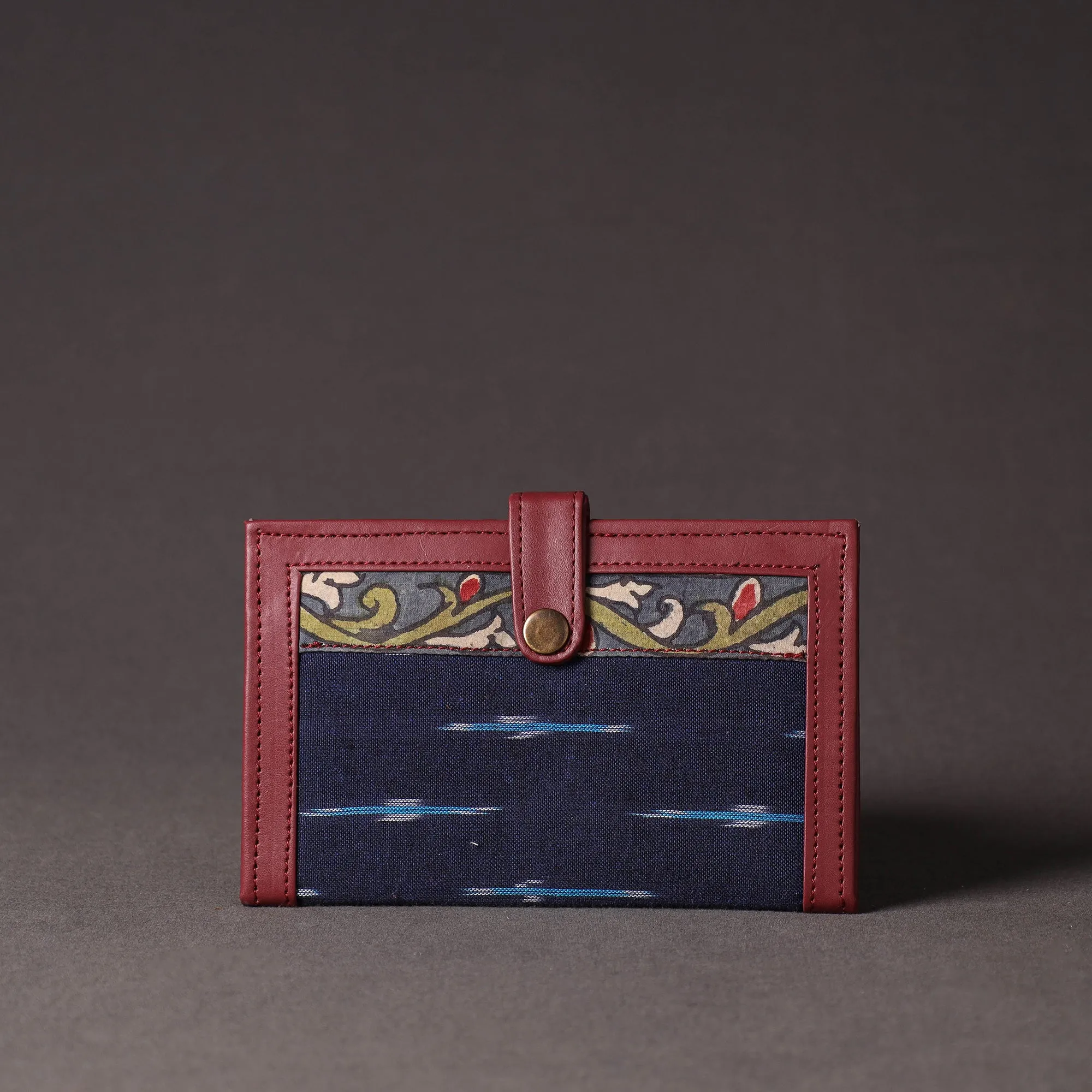 Blue - Handpainted Kalamkari Natural Dyed Cotton Wallet