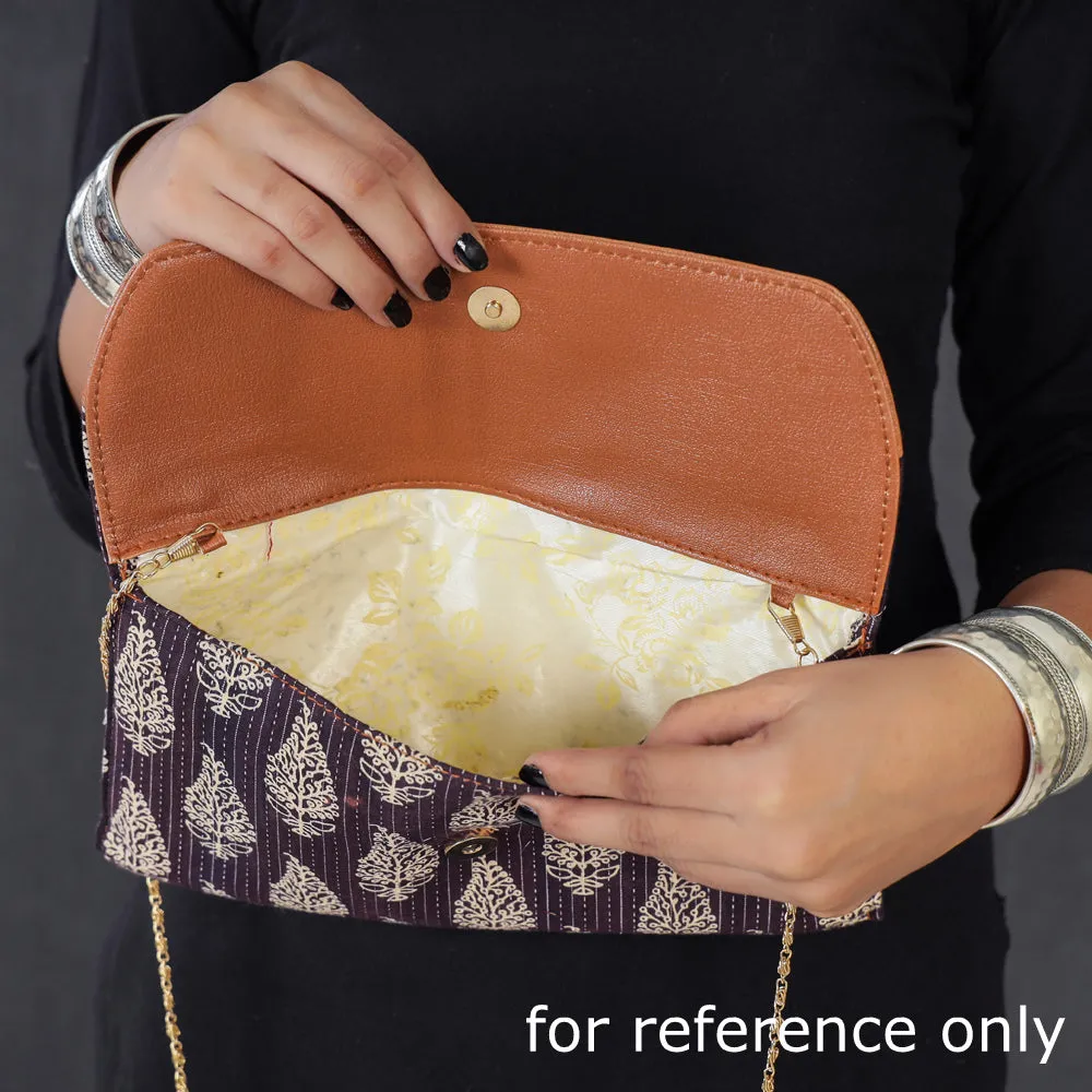 Brown - Ajrakh Hand Block Printed Clutch Wallet