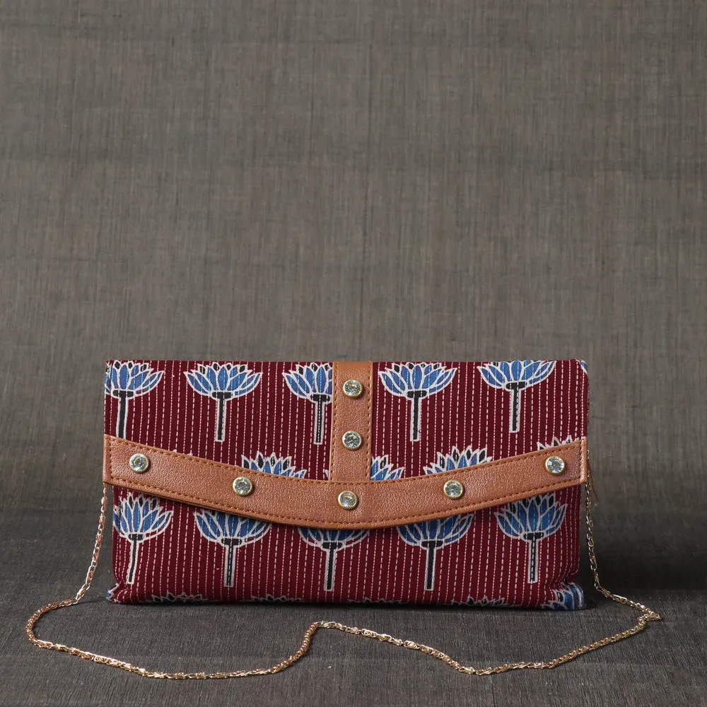 Brown - Ajrakh Hand Block Printed Clutch Wallet