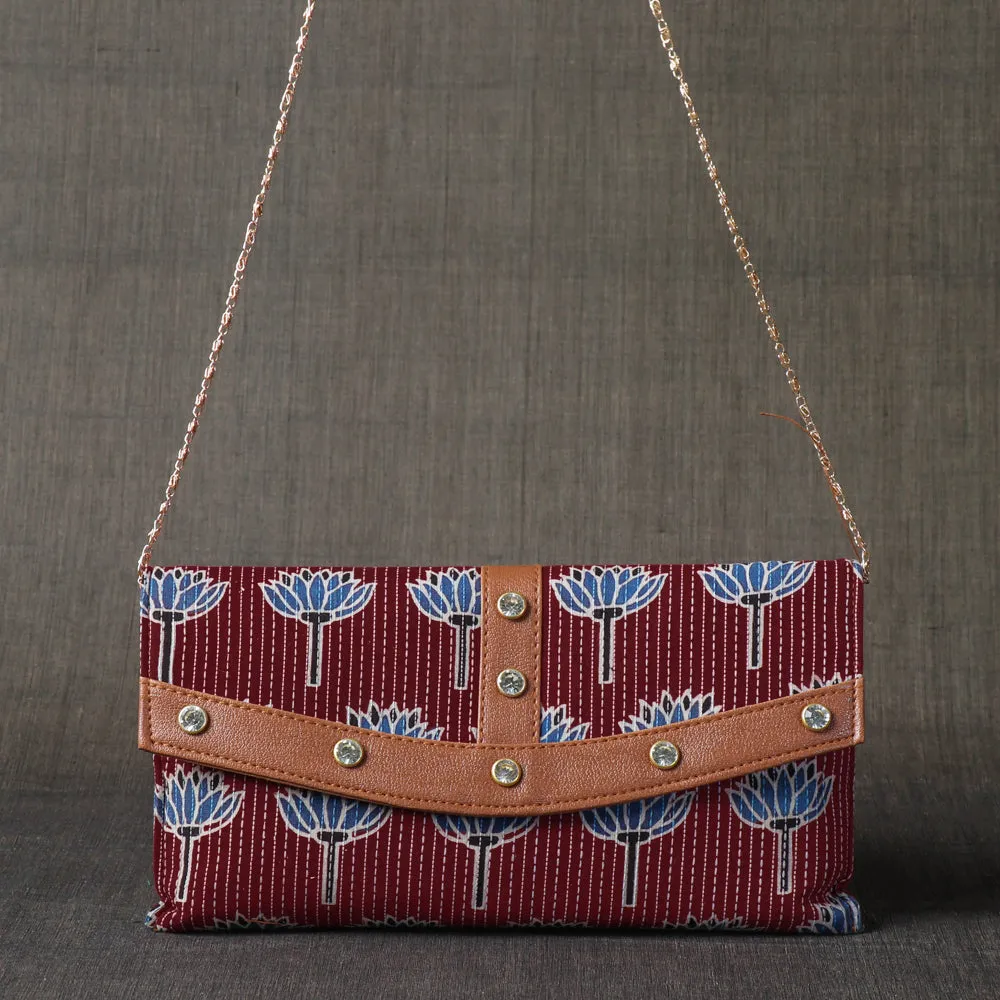 Brown - Ajrakh Hand Block Printed Clutch Wallet