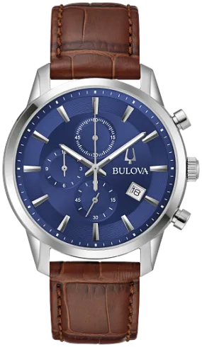 Bulova Sutton Blue Dial Mens Watch 96B402
