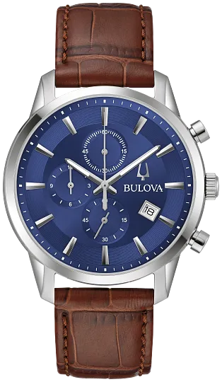 Bulova Sutton Blue Dial Mens Watch 96B402