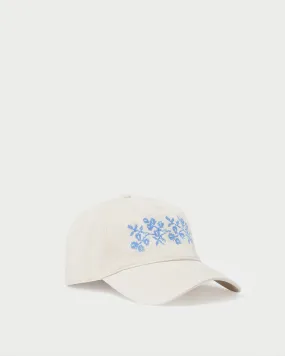 Cairo Natural/Blue Embroidered Cap