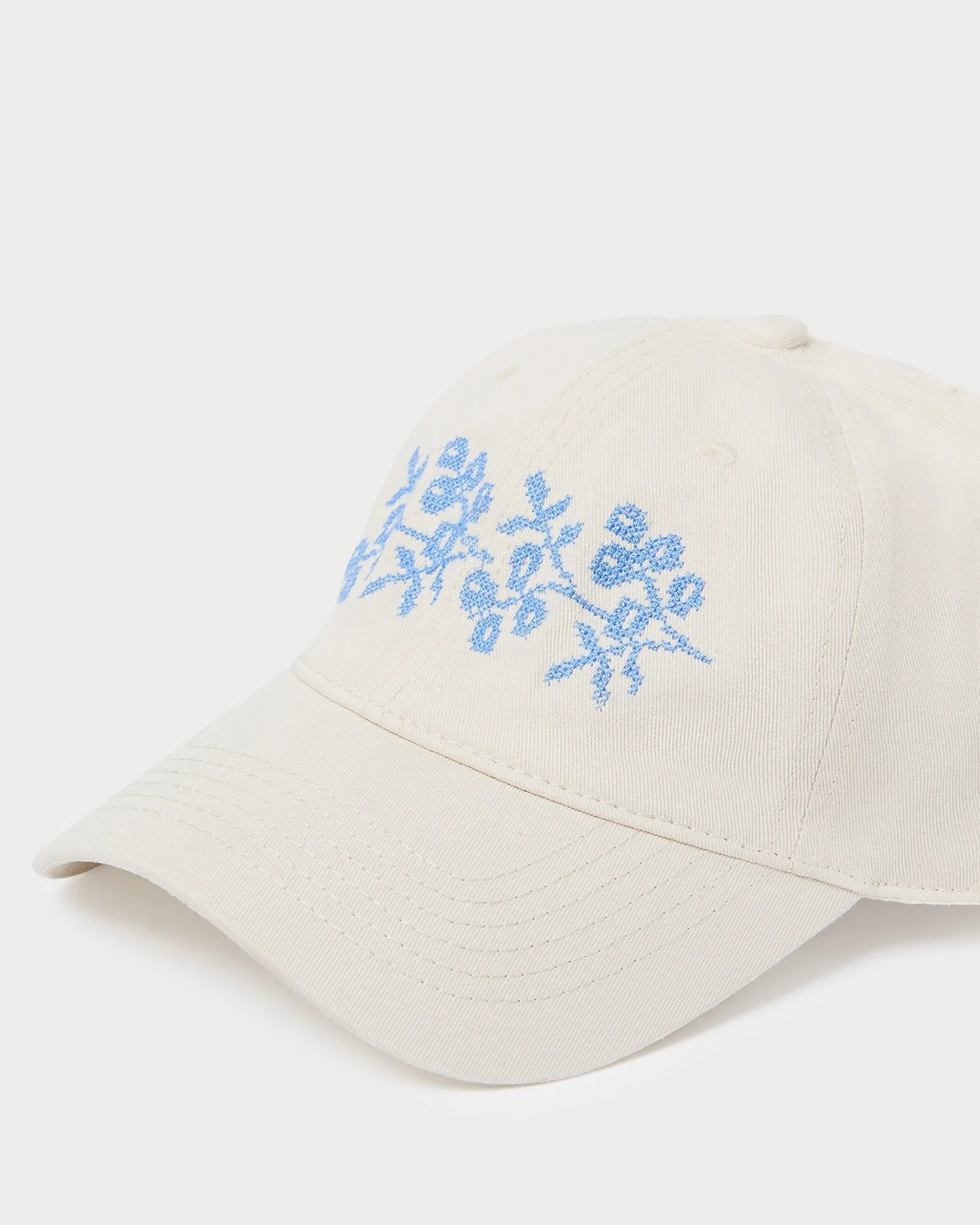 Cairo Natural/Blue Embroidered Cap