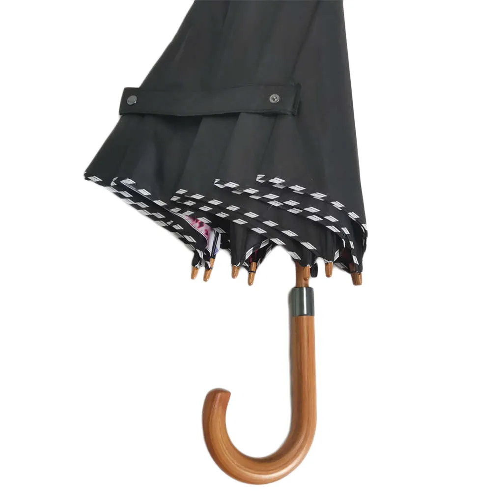 Clare O Connor Eco-Friendly Long Style Umbrella Black