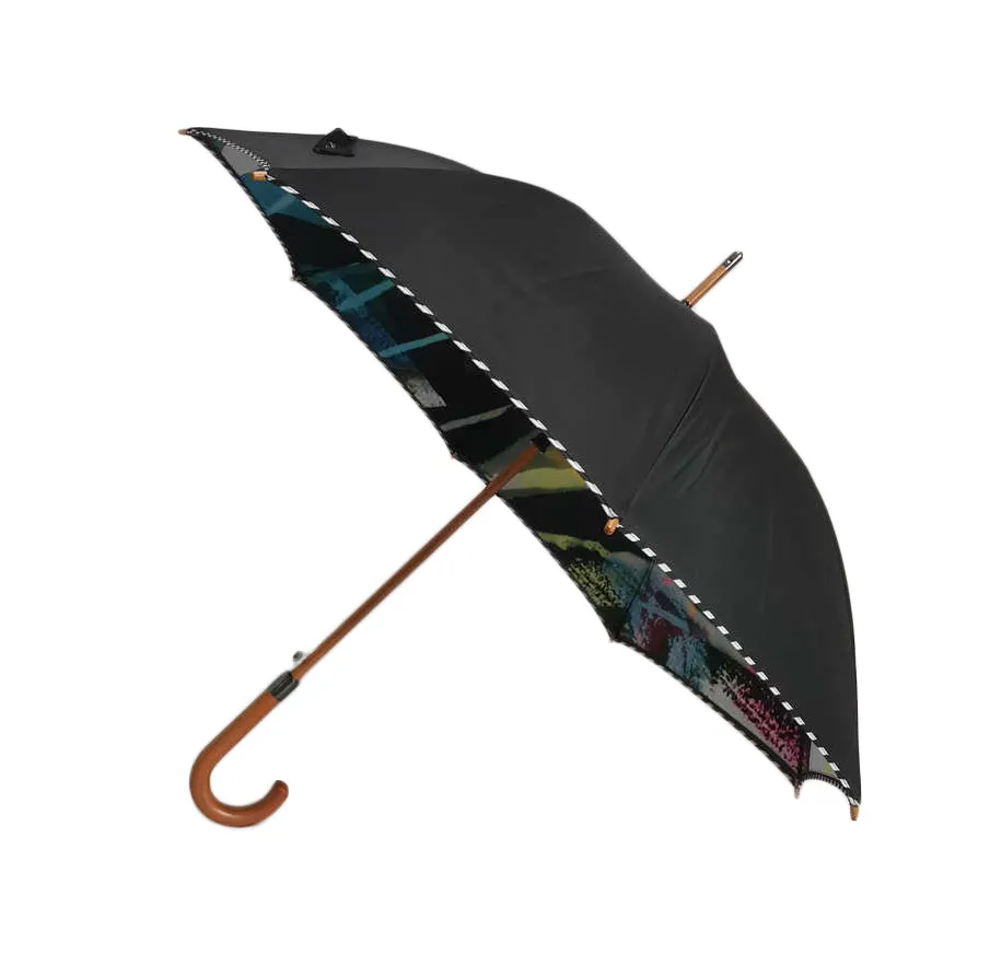 Clare O Connor Eco-Friendly Long Style Umbrella Black