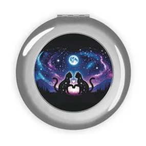 Cosmic Cat Lovers - Compact Travel Mirror
