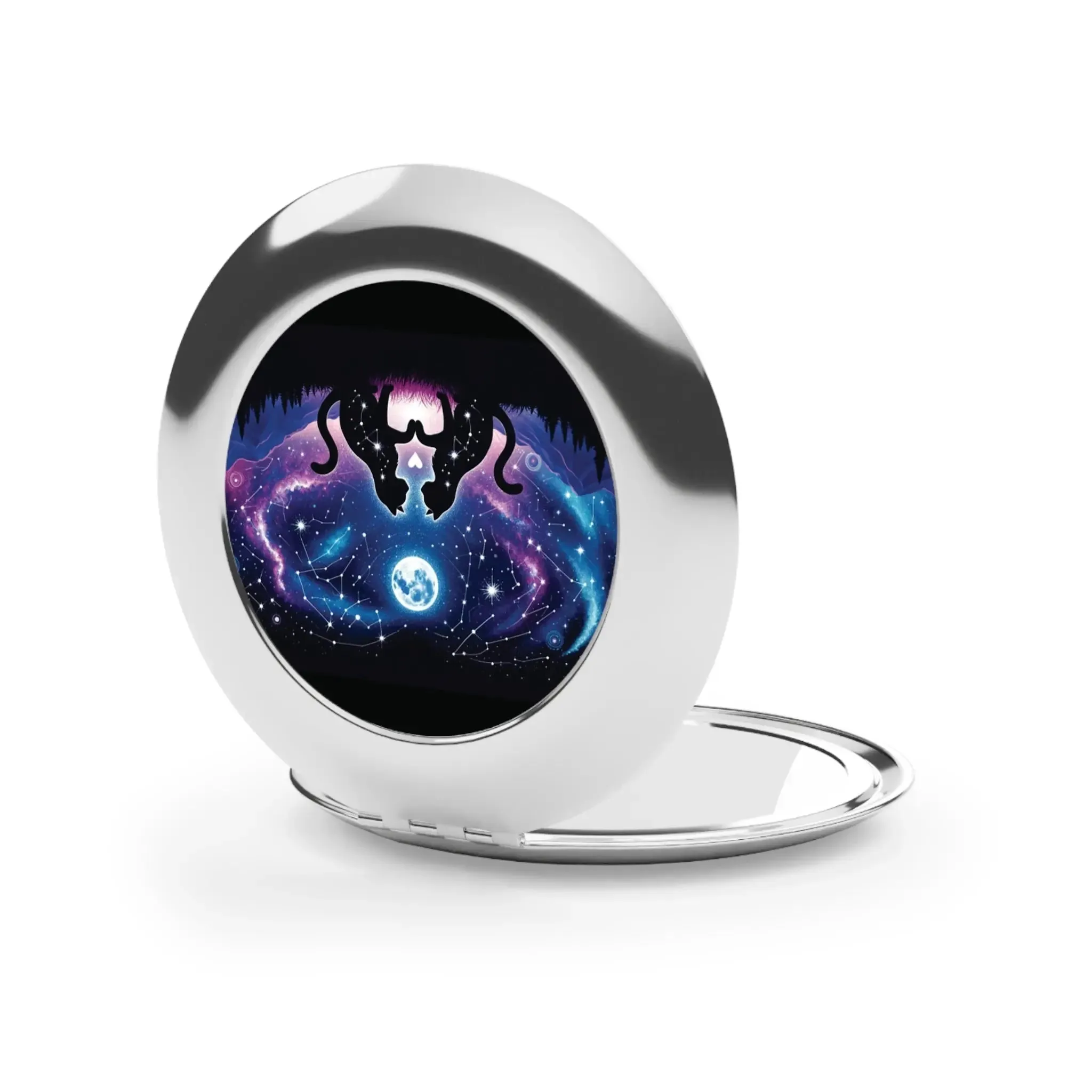 Cosmic Cat Lovers - Compact Travel Mirror