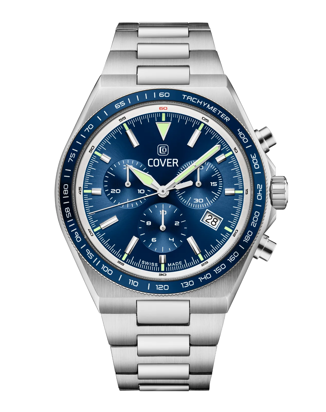 COVER Iconosteel Chrono Watch Blue, Silver Color