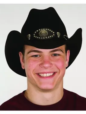 Cowboy Hat / Cattleman Hat with Studded Band / Wool Felt