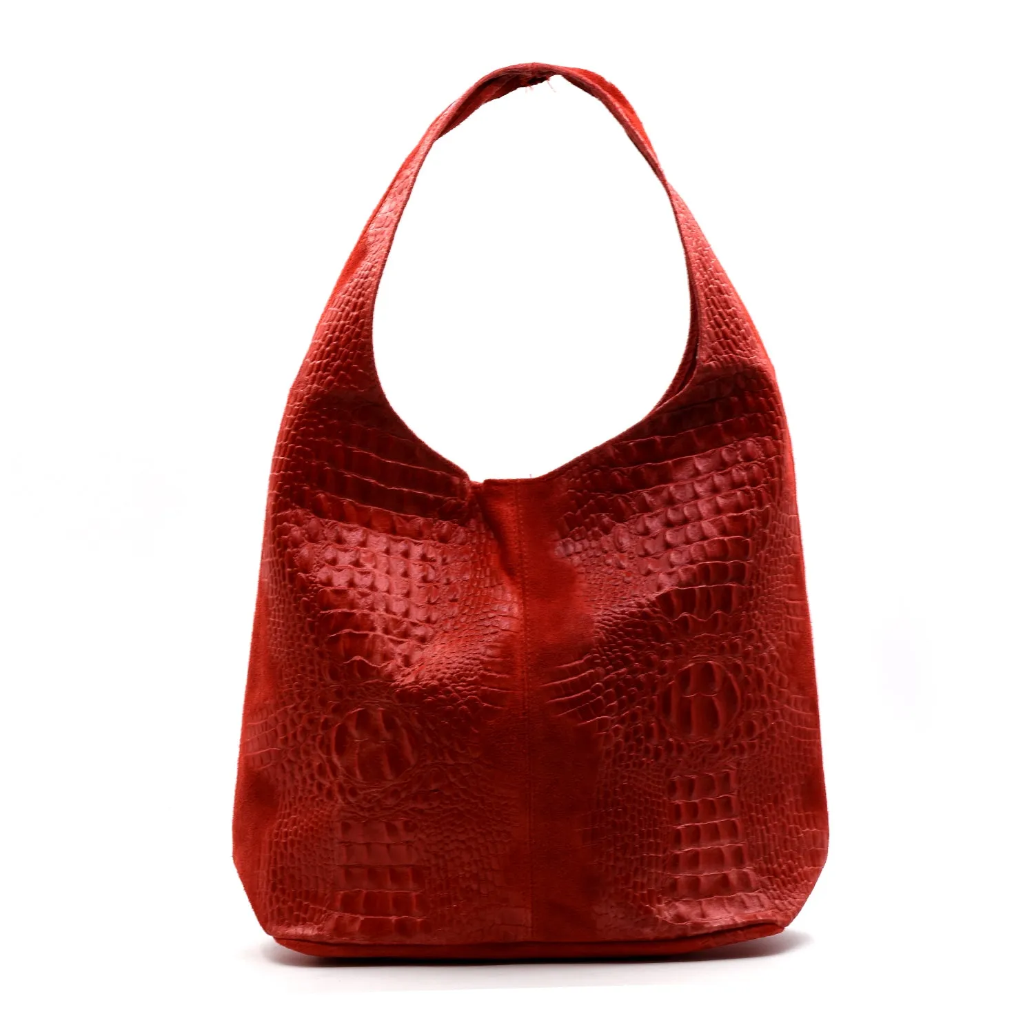 Crocodile pattern leather handbag with small coin pouch