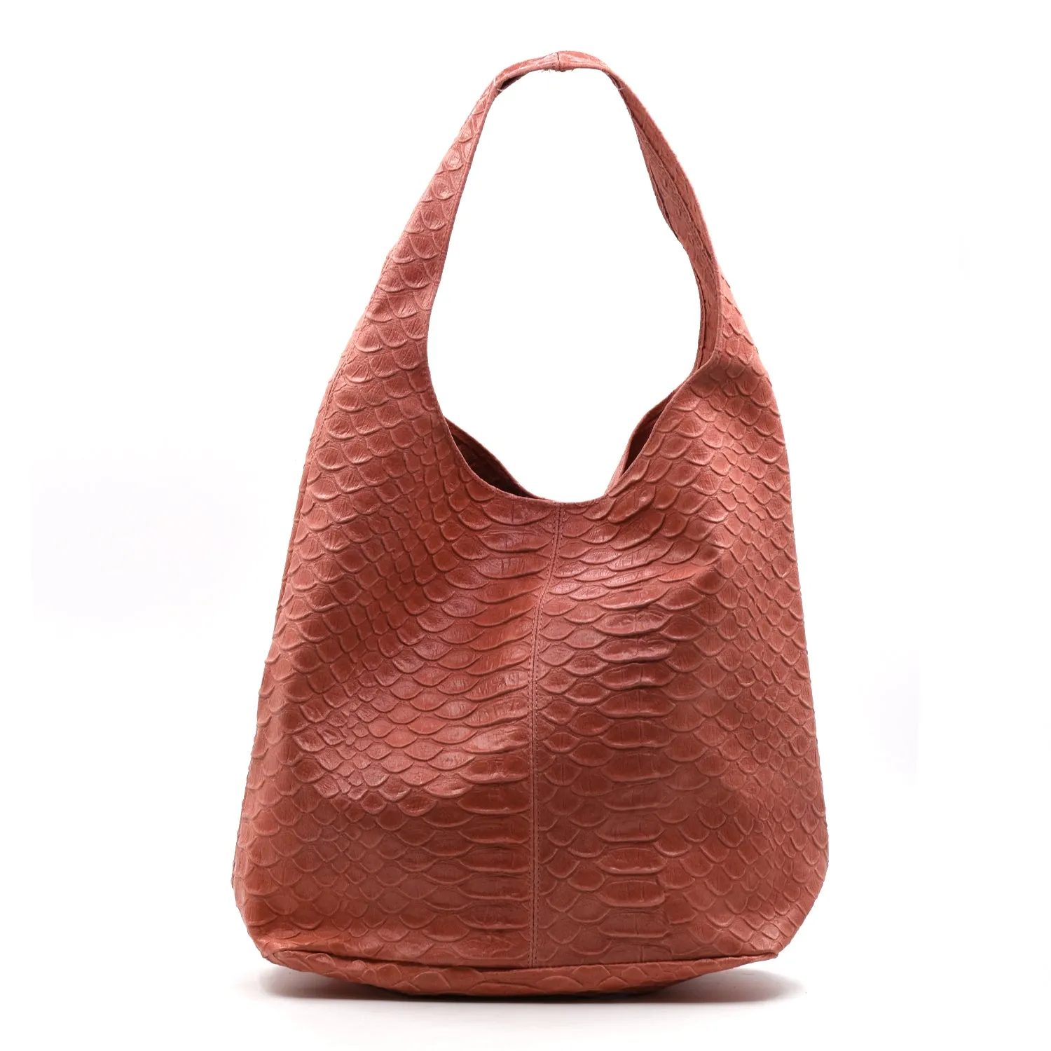 Crocodile pattern leather handbag with small coin pouch