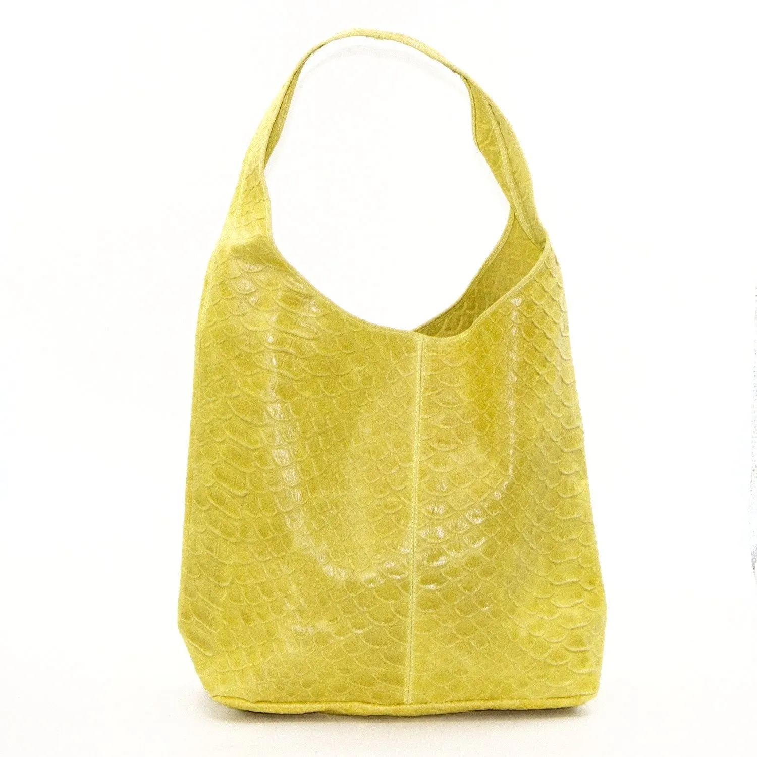 Crocodile pattern leather handbag with small coin pouch