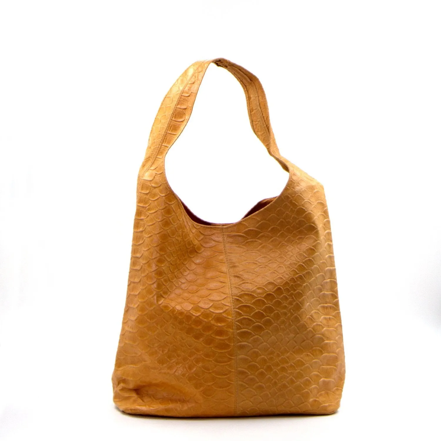 Crocodile pattern leather handbag with small coin pouch