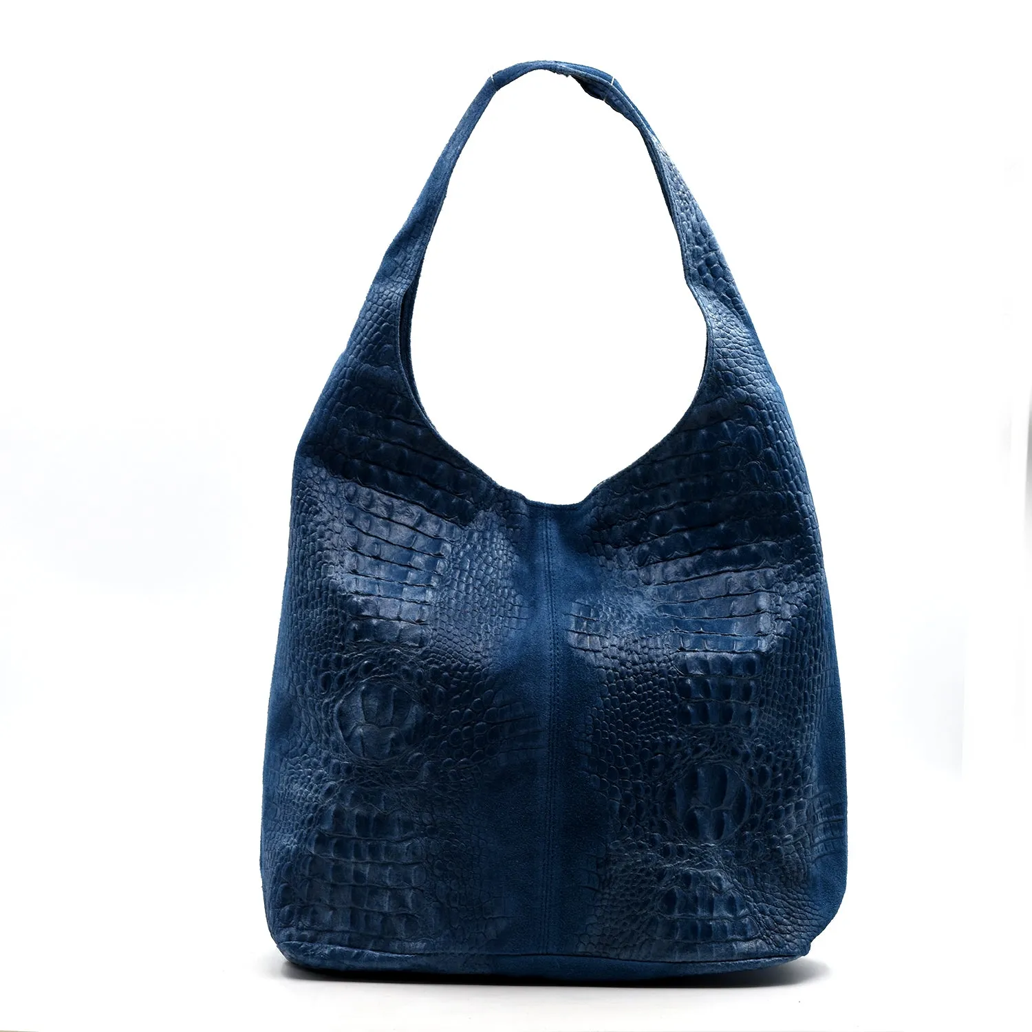 Crocodile pattern leather handbag with small coin pouch