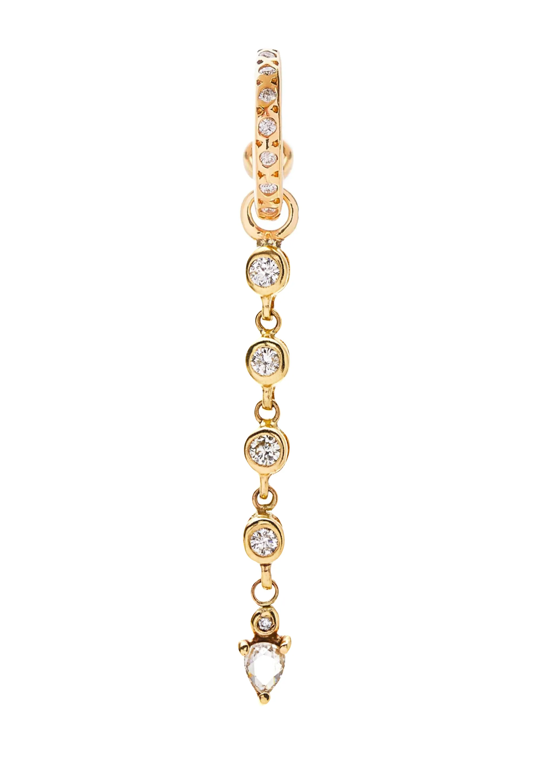 Diamond Bezel Chain Earring
