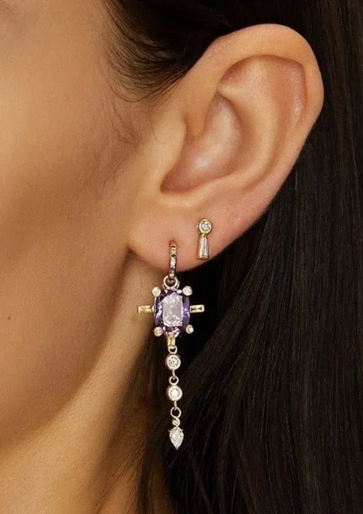 Diamond Bezel Chain Earring