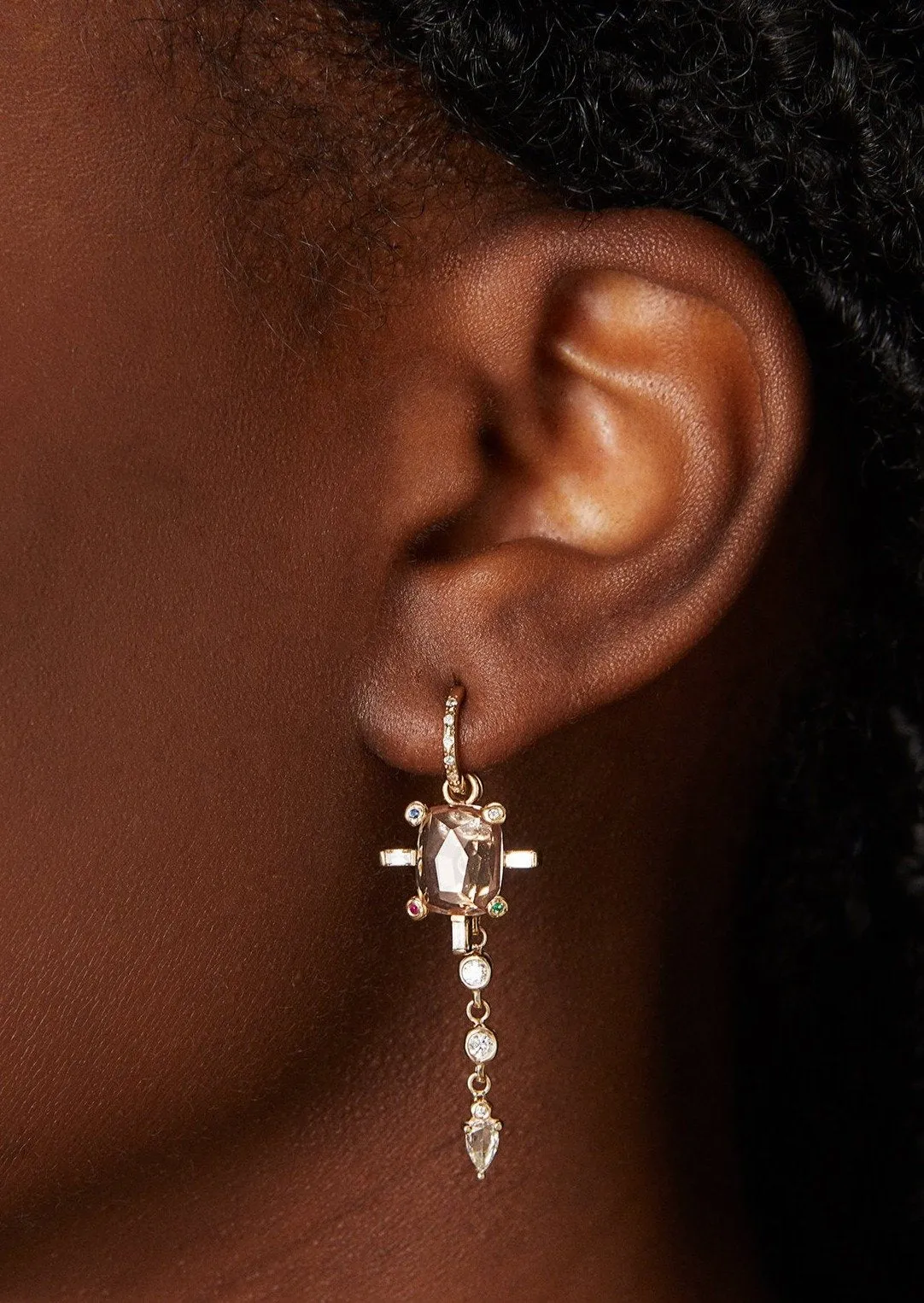 Diamond Bezel Chain Earring