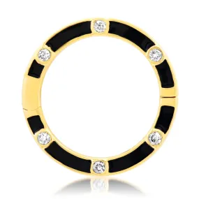 DIAMOND BLACK ENAMEL ENHANCER, 14kt GOLD