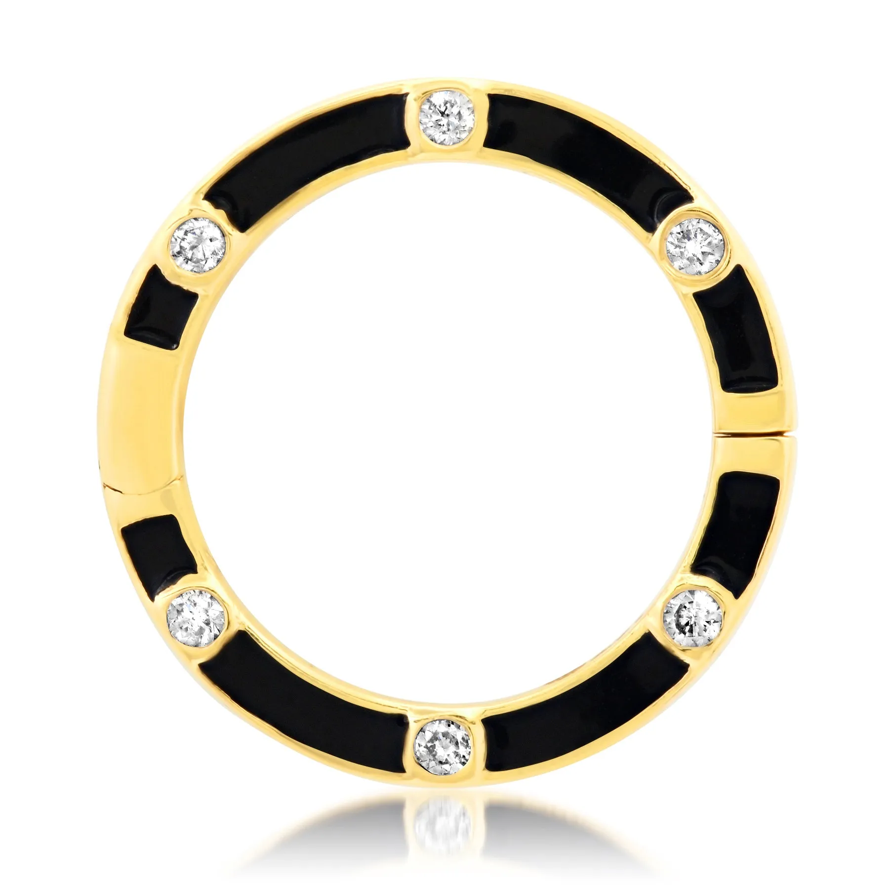DIAMOND BLACK ENAMEL ENHANCER, 14kt GOLD