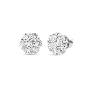 Diamond Cluster Stud Earrings