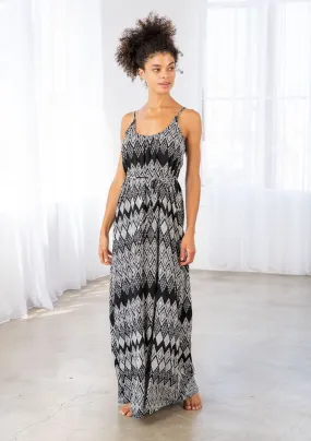 Diamond Print Spaghetti Strap Maxi Dress