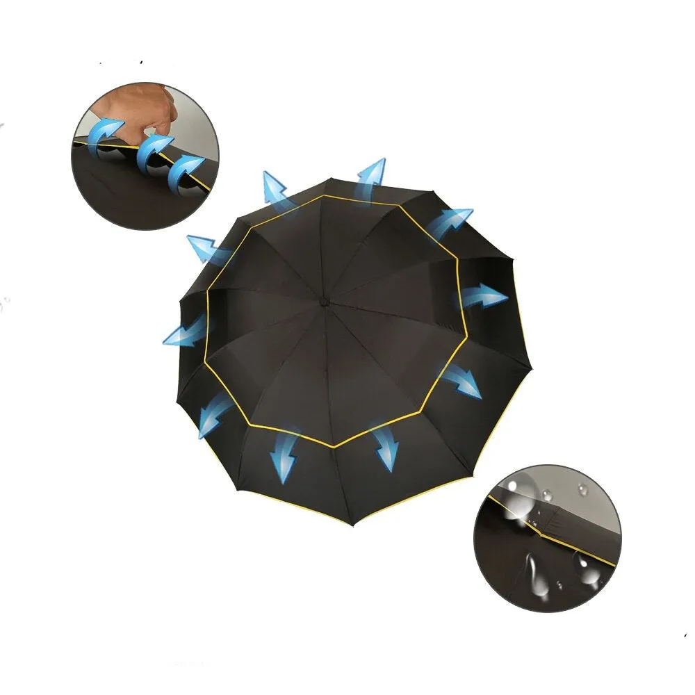 Double Golf Windproof Non-Automatic Umbrella