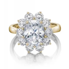 Dress ring with 4.24 carats* of diamond simulants in 10 carat yellow gold