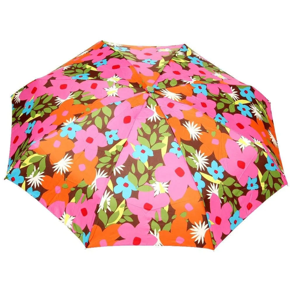 FabSeasons 5 fold Floral Printed Small Compact Manual Green Umbrella