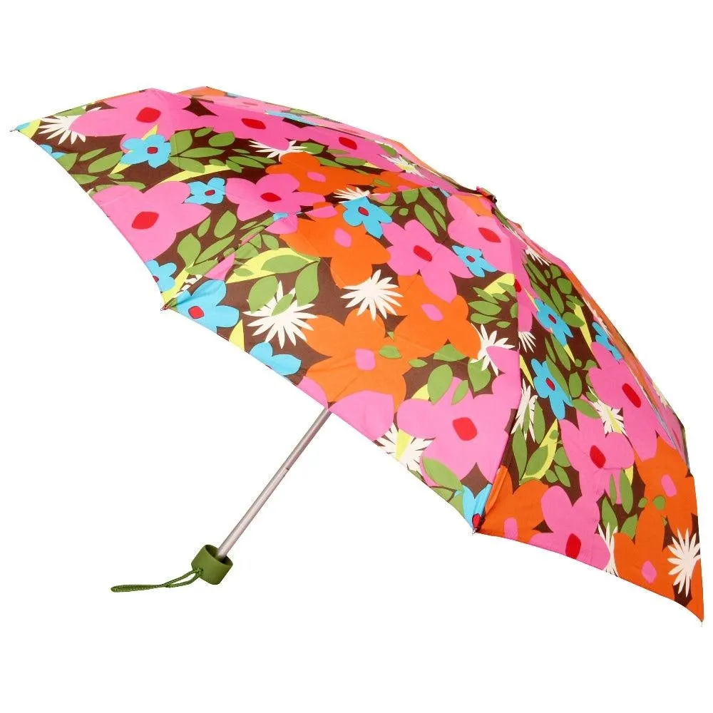 FabSeasons 5 fold Floral Printed Small Compact Manual Green Umbrella