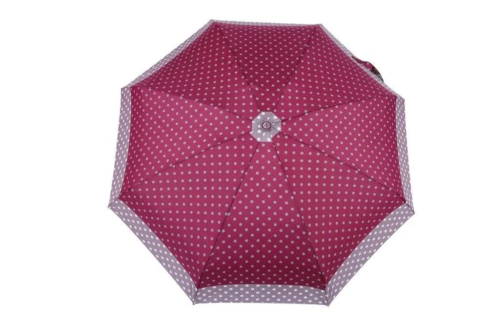 FabSeasons 5 fold Grey Polka Dots Digital Printed Small Compact Manual Umbrella