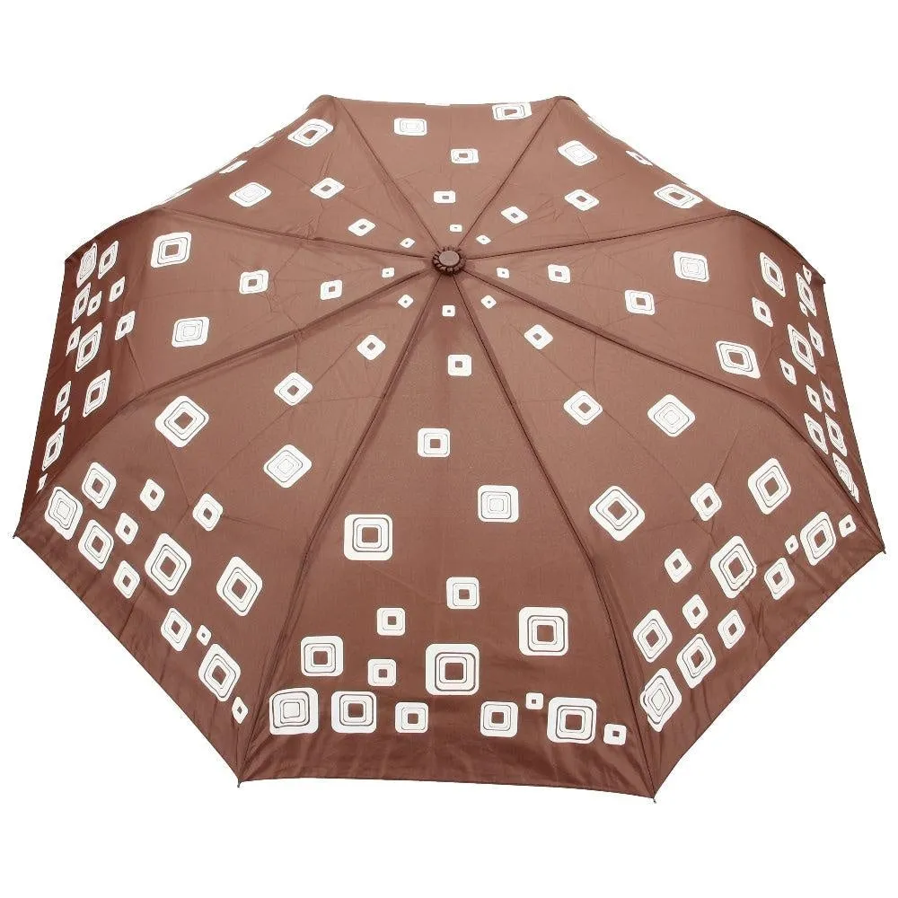 FabSeasons Brown Unisex Graphic Printed 3 fold Fancy Automatic Brown Umbrella