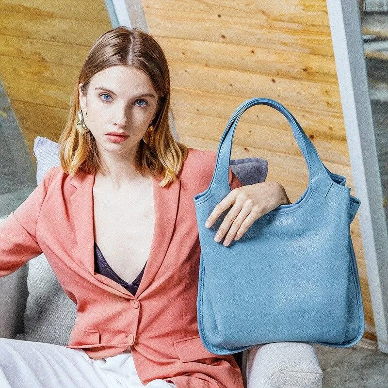 Fashionable Luxury Women's Large Capacity Genuine Leather Handbags