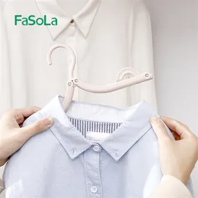 FaSoLa Magic Travel Folding Clothes Hanger in Light Coffee Colour, 7*13*1cm, Pack of 3