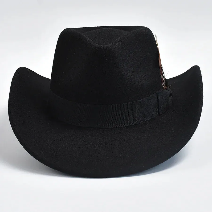 Feather Curved Brim Cowboy Hats