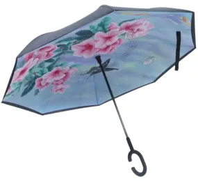 Garden Flowers and Butterfly Pattern Umbrella