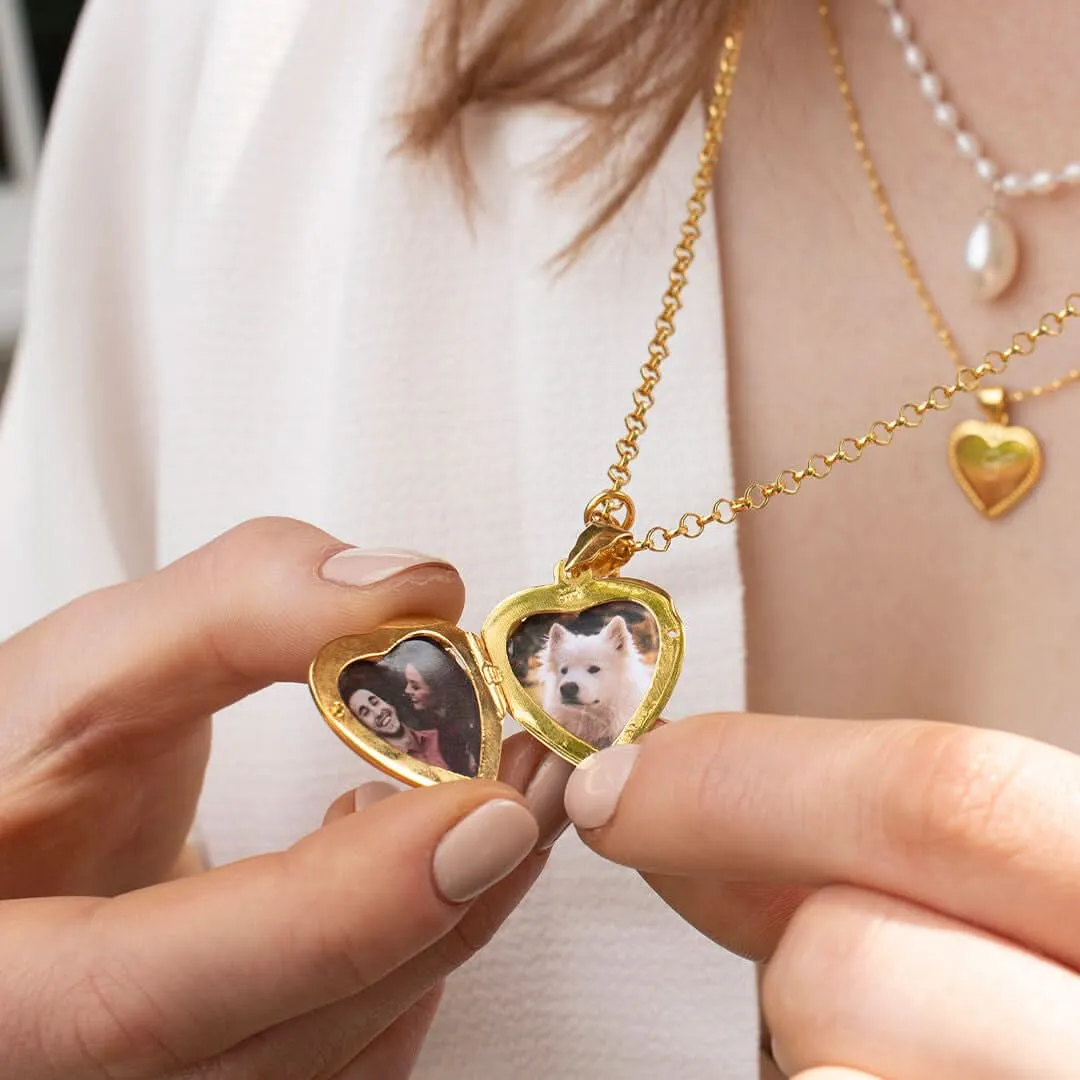 Heart Locket Necklace | Gold