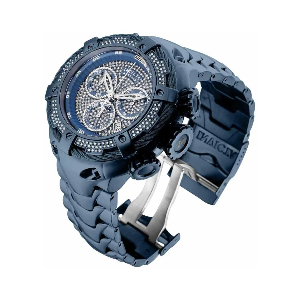 Invicta Men's Chrono Watch - Reserve Bolt Diamond Light Blue Steel Bracelet | 34166