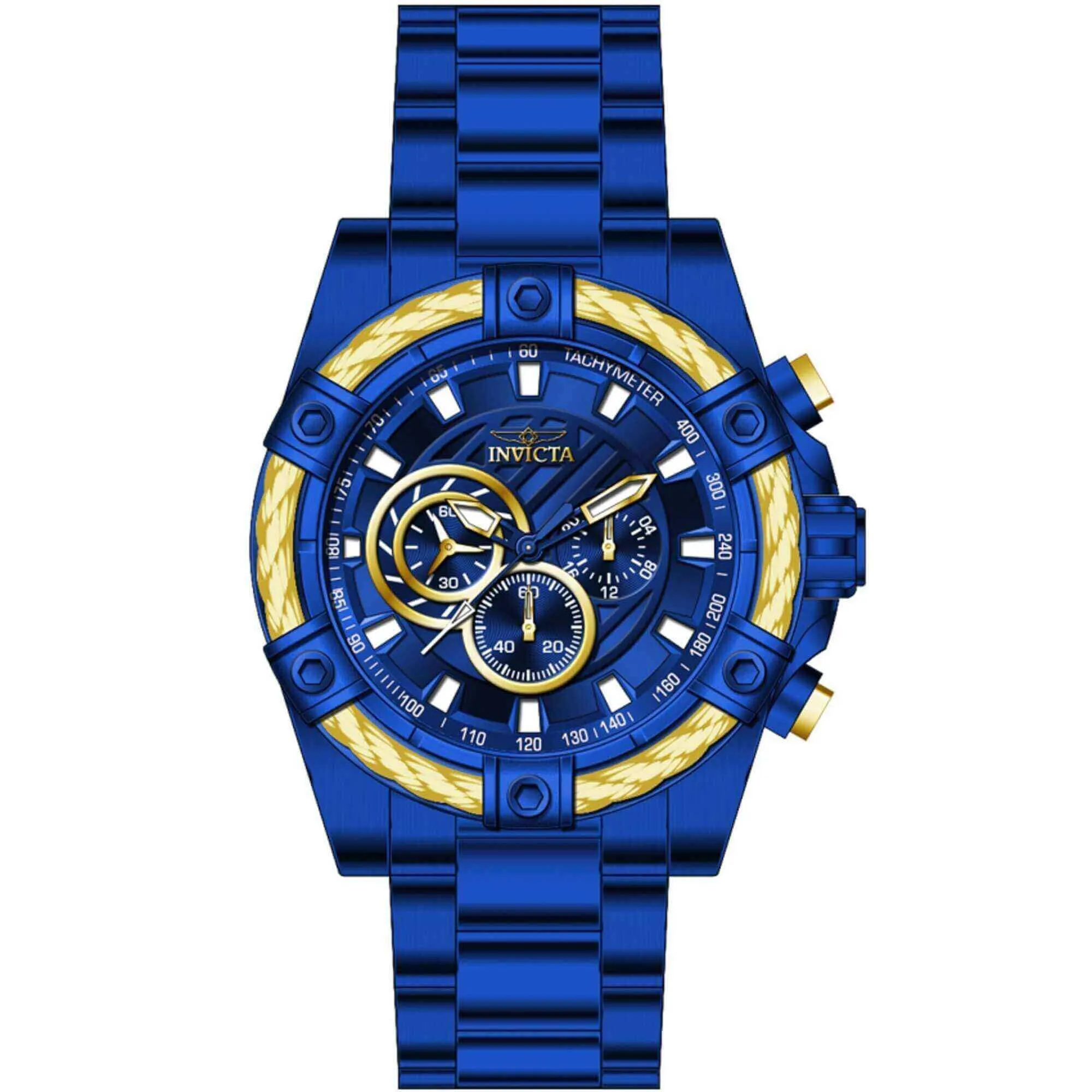 Invicta Men's Chronograph Watch - Bolt Blue Dial Stainless Steel Bracelet | 40774