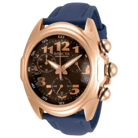 Invicta Men's Chronograph Watch - Lupah Brown Dial Dark Blue Rubber Strap | 31408